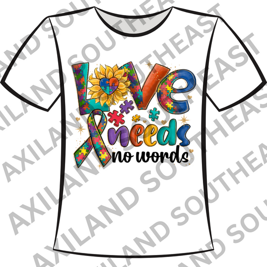 DTF Design: Autism - Love Needs No Words