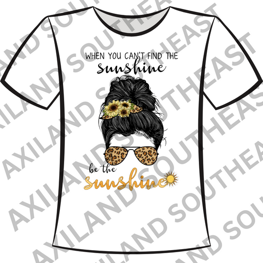DTF Design: Messy Bun Sunflower Girl