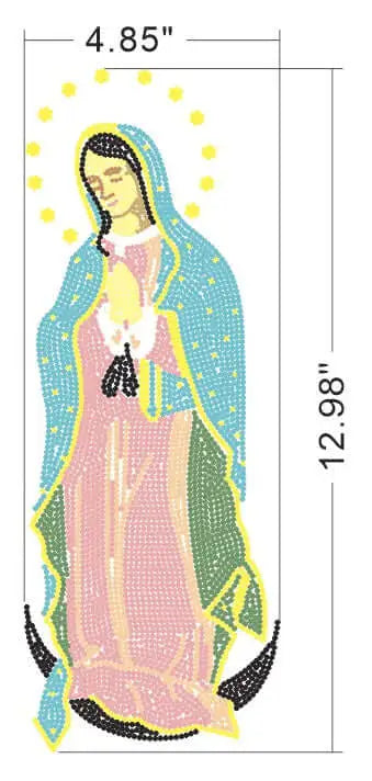 Guadalupe Hotfix Rhinestone Transfer