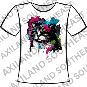 DTF Design: Colorful Cat