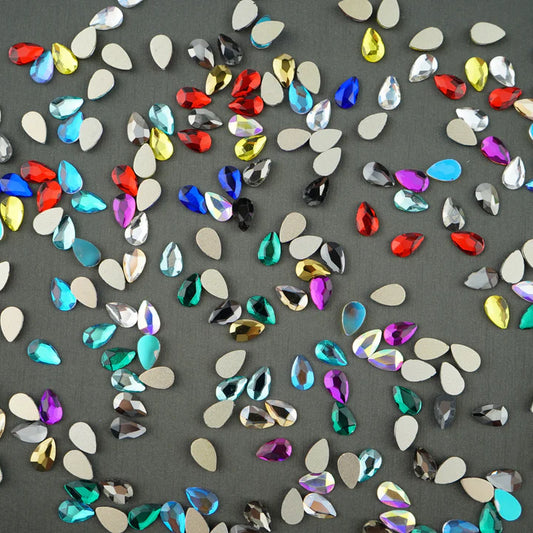 Tear Drop Shape Rhinestone 5x8mm NON Hot-fix Mini Bag