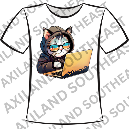 DTF Design: Computer Cat