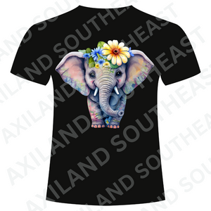 DTF Design: Cute Elephant with Flower On Head