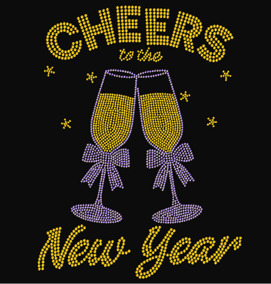 Hotfix Rhinestone Transfer: Cheers to the New Year