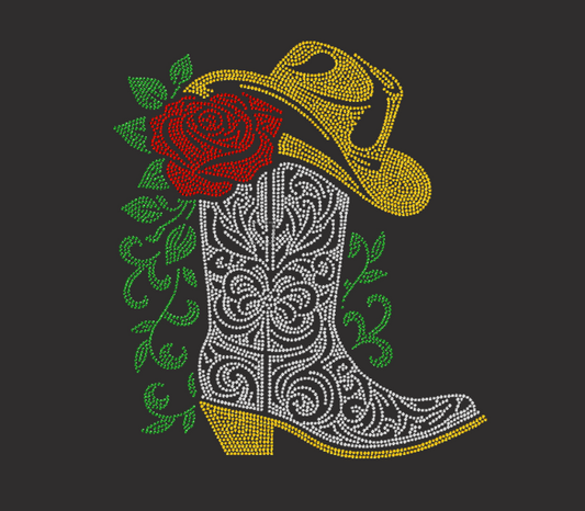 Hotfix Rhinestone Transfer: CowGirl Boots