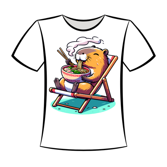 DTF Design: Capybara Eating Noodles