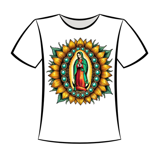 DTF Design: Our Lady Guadalupe Sunflower