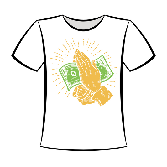 DTF Design: Praying Hands with Money