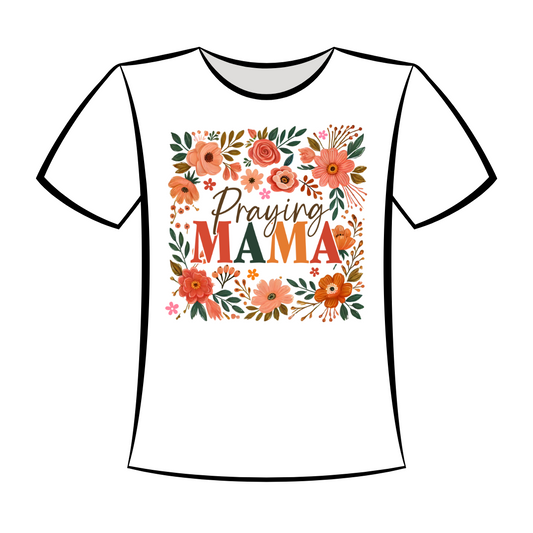 DTF Design: Praying Mama with Flowers