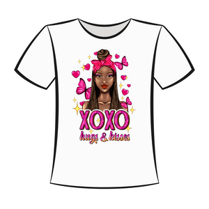 DTF Design: Valentine's Day XOXO Hugs and Kisses Afro Woman