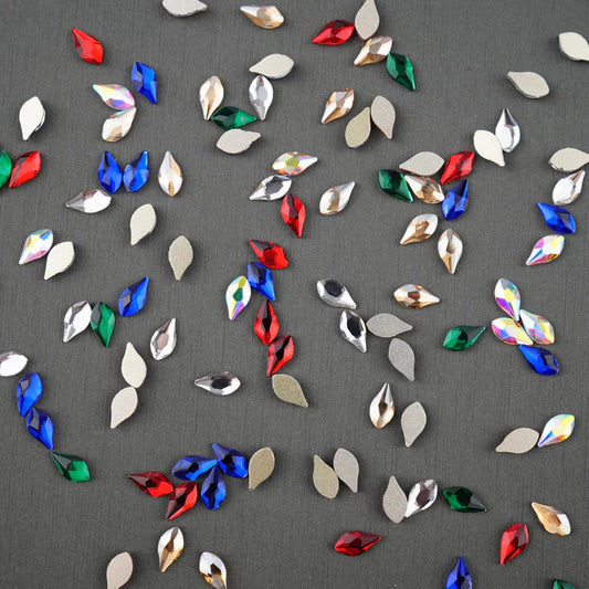 Flame shape Rhinestone 5x10mm NON Hot-fix Mini Bag
