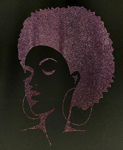 Hotfix Rhinestone Transfer: 21003 Afro hair lady