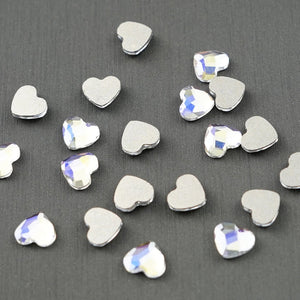 Heart 5.5x6mm NON Hot-fix Rhinestone Mini Bag - Aurora Crystal