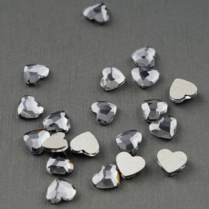 Heart 5.5x6mm NON Hot-fix Rhinestone Mini Bag - Black Diamond