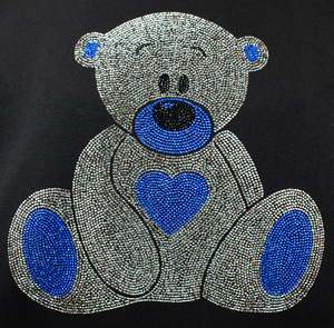 Hotfix Rhinestone Transfer: Multi Color Teddy Bear