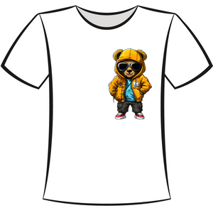 DTF Design: Gold Hip Hop Teddy Bear 