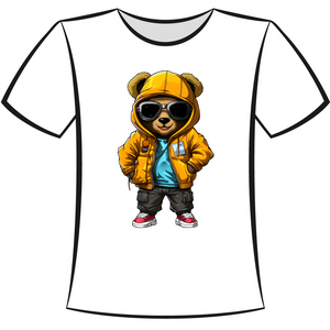DTF Design: Gold Hip Hop Teddy Bear 