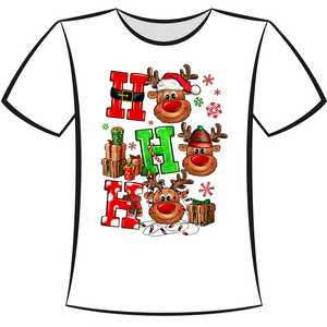 DTF Design: Ho Ho Ho Christmas Reindeer