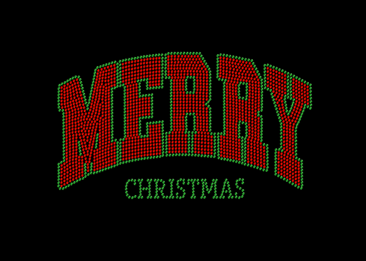 Hotfix Rhinestone Transfer: Merry Christmas