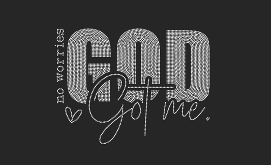 Hotfix Rhinestone Transfer: No Worries God Got Me
