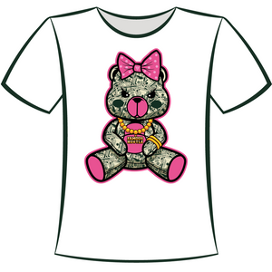 DTF Design: Pink Money Teddy Bear