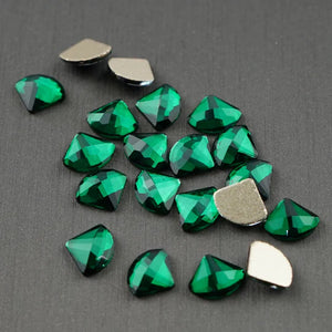 Rounded Diamond 6x7mm NON Hot-fix Mini Bag - Emerald