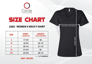 Circle Clothing 2585 Women's Cut V-Neck Tee