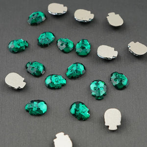Skull shape Rhinestone Non Hot-fix Mini Bag - Emerald