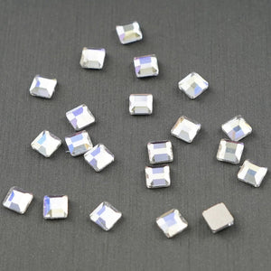 Square shape Rhinestone 4x4mm NON Hot-fix Mini Bag - Aurora Crystal 