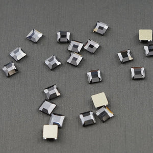 Square shape Rhinestone 4x4mm NON Hot-fix Mini Bag - Black Diamond