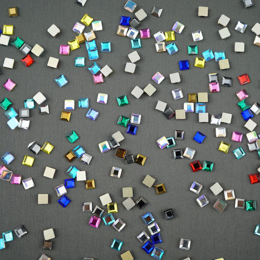 Square shape Rhinestone 4x4mm NON Hot-fix Mini Bag