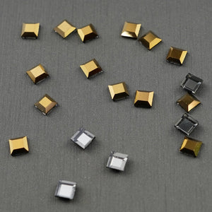 Square shape Rhinestone 4x4mm NON Hot-fix Mini Bag - Gold Hematite