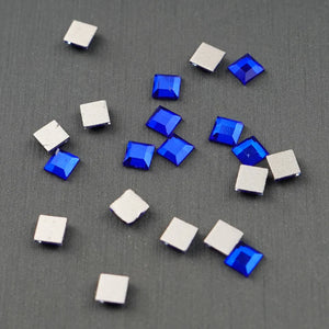 Square shape Rhinestone 4x4mm NON Hot-fix Mini Bag - Sapphire