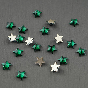 Star shape Rhinestone 5x5mm NON Hot-fix Mini Bag - Emerald
