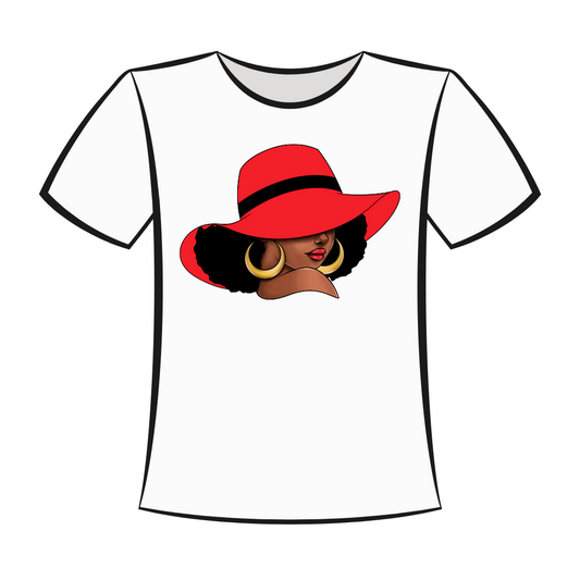 DTF Design: Sun Hat Women - Red