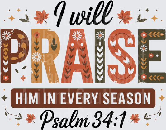 DTF Transfer - I will Praise