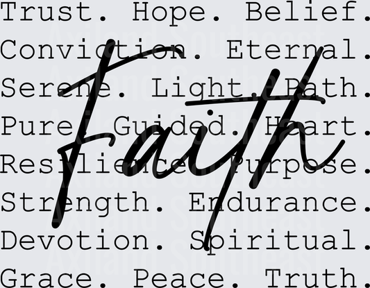 DTF Transfer - Religious Faith Words
