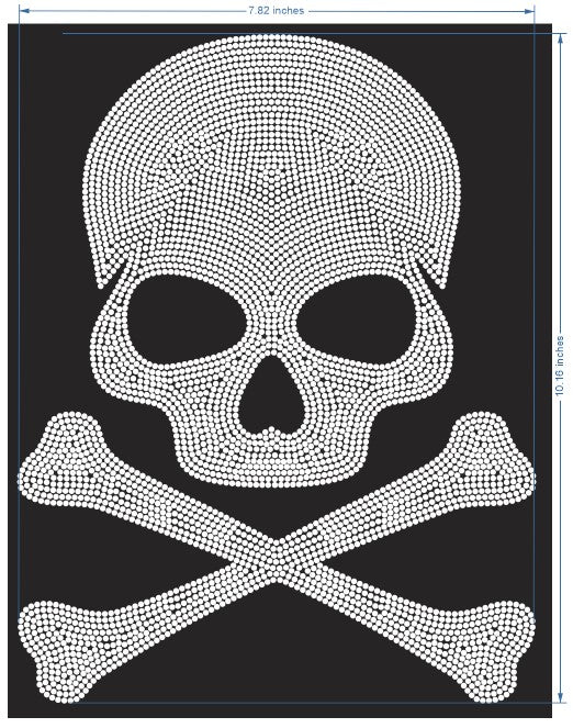 Rhinestone Skull Crossbones Iron-On Transfer