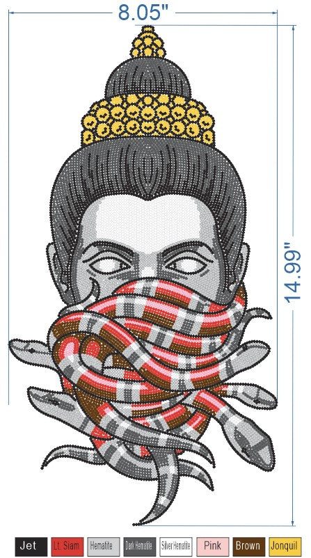 Medusa Snake Hotfix Rhinestone Transfer