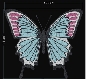 Hotfix Rhinestone Transfer: 22009 Blue Butterfly