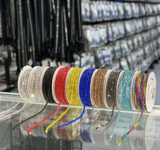 Rhinestone Shoelaces | Foot, Yard & Roll
