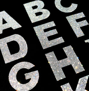 2 Crystal Iron on Rhinestone Letters Crystal Letters and Numbers 