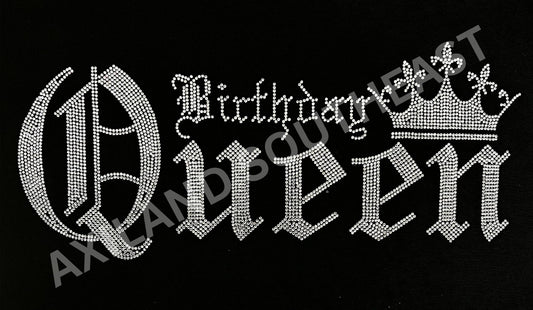 Birthday Queen | Rhinestone Iron-On Transfer
