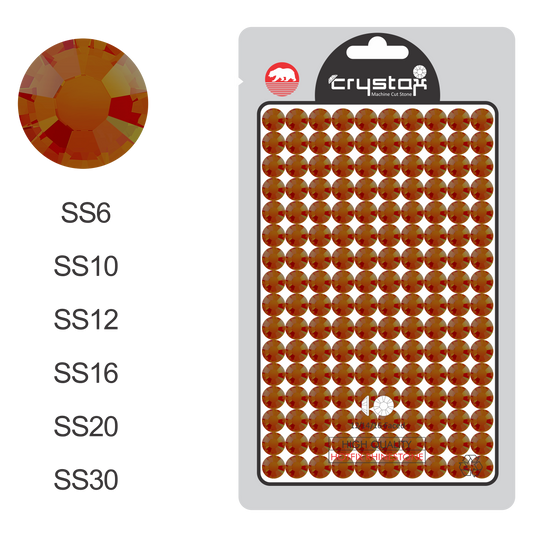 Gold Orange AB Hotfix Rhinestones