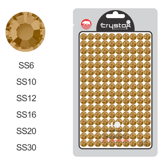 Light Colorado Topaz Hotfix Rhinestones Pro Bag