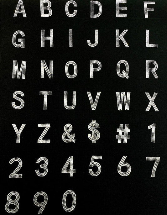 1.5 Hotfix Rhinestone Letter & Number Patches