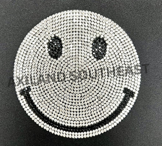 Small Rhinestone Smiley Face Patch