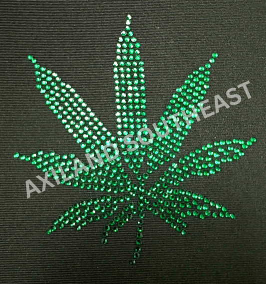 Rhinestone Small Patch: 11039E Weed Leaf